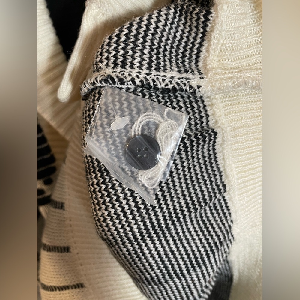 Vintage Jed Black Gray White Patterned Knit Cardigan Sweater Size XL 80’s 90’s - Picture 6 of 10
